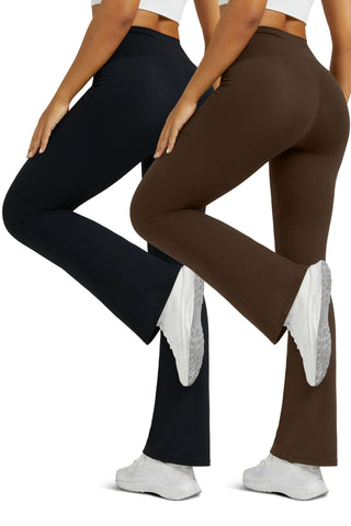 Casual Cross Flare Tight Yoga Pants 2 Pack