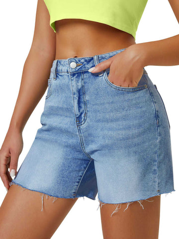 Elegant High Waist Mom Denim Shorts