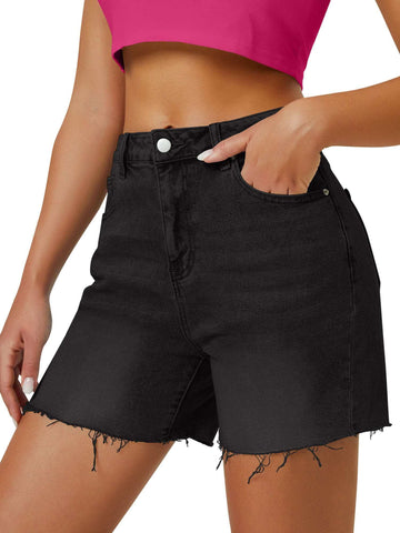 Elegant High Waist Mom Denim Shorts