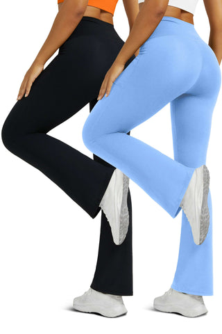 Casual Cross Flare Tight Yoga Pants 2 Pack