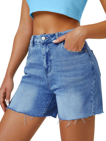 Elegant High Waist Mom Denim Shorts