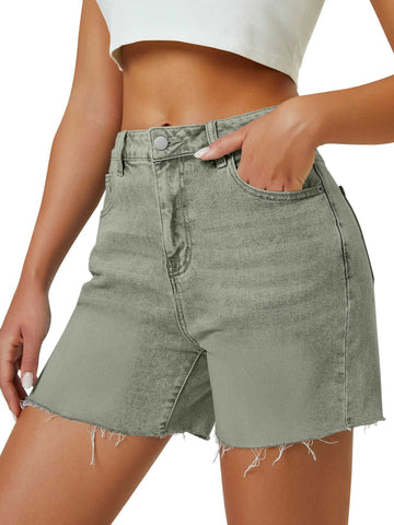Elegant High Waist Mom Denim Shorts