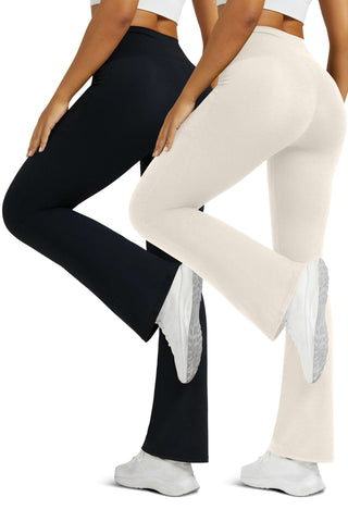 Casual Cross Flare Tight Yoga Pants 2 Pack