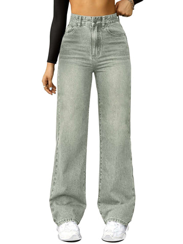 Straight High Waist Wide Leg Jeans
