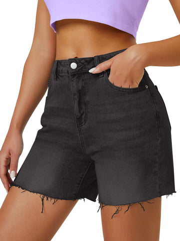 Elegant High Waist Mom Denim Shorts