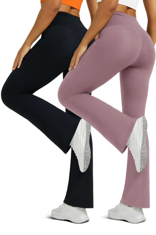 Casual Cross Flare Tight Yoga Pants 2 Pack