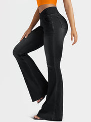 High Waist V-Shaped Denim Pants