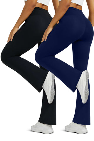 Casual Cross Flare Tight Yoga Pants 2 Pack