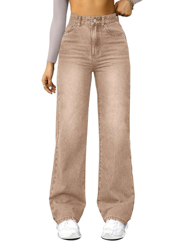 Straight High Waist Wide Leg Jeans