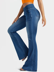 High Waist V-Shaped Denim Pants