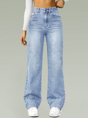 Straight High Waist Wide Leg Jeans