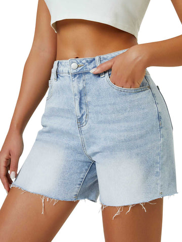 Elegant High Waist Mom Denim Shorts