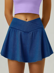 High Waist Sports Denim Skirt