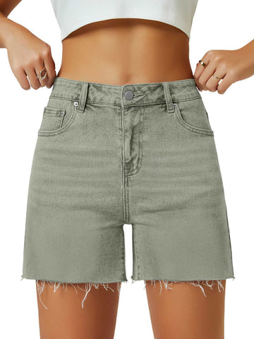 Elegant High Waist Mom Denim Shorts