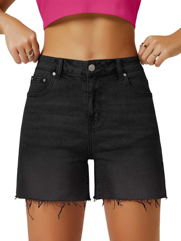 Elegant High Waist Mom Denim Shorts
