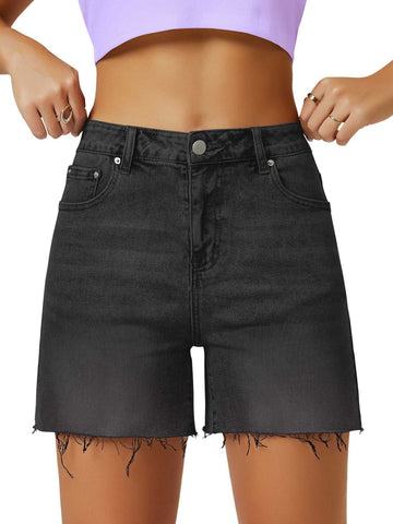 Elegant High Waist Mom Denim Shorts