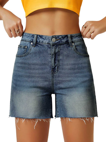 Elegant High Waist Mom Denim Shorts
