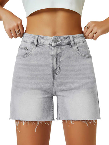 Elegant High Waist Mom Denim Shorts