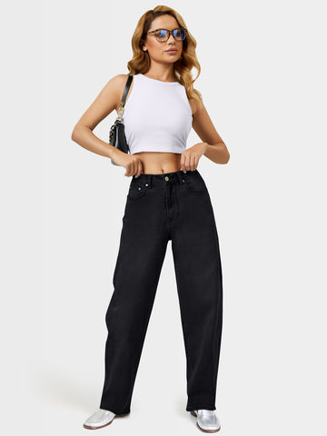 High Waist Stretch Mom Jeans