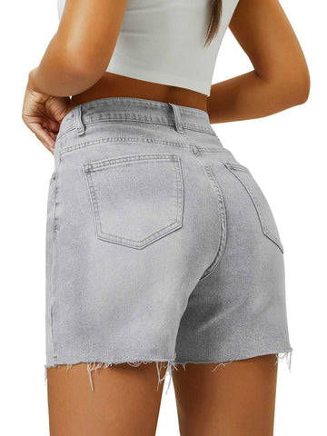 Elegant High Waist Mom Denim Shorts