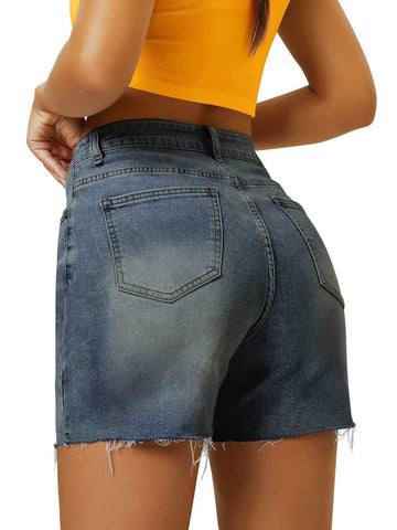 Elegant High Waist Mom Denim Shorts