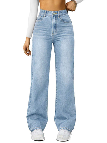 Straight High Waist Wide Leg Jeans