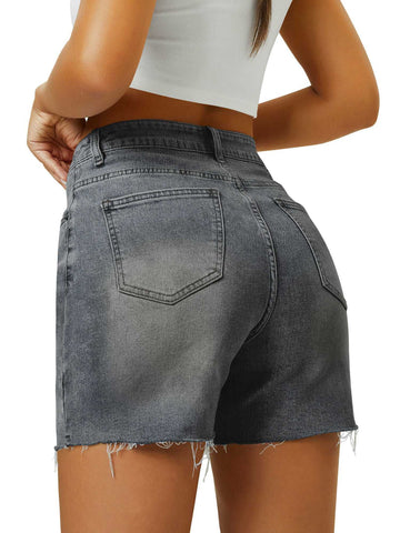 Elegant High Waist Mom Denim Shorts
