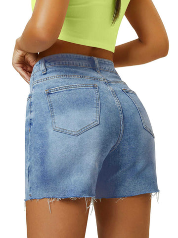 Elegant High Waist Mom Denim Shorts