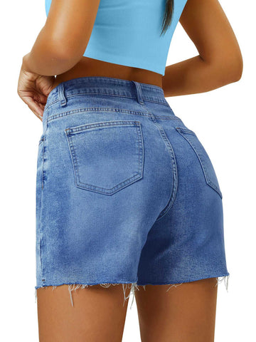 Elegant High Waist Mom Denim Shorts