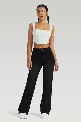 Straight High Waist Wide Leg Jeans