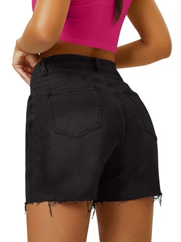 Elegant High Waist Mom Denim Shorts