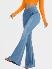 High Waist V-Shaped Denim Pants