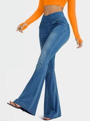 High Waist V-Shaped Denim Pants