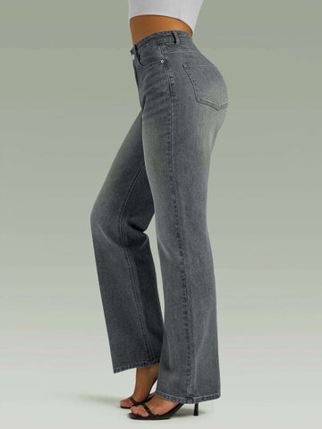 Straight High Waist Wide Leg Jeans