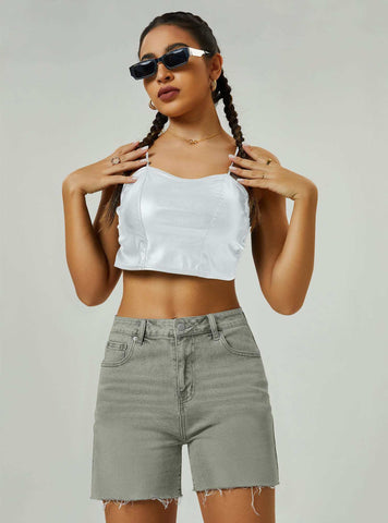 Elegant High Waist Mom Denim Shorts