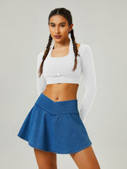 High Waist Sports Denim Skirt