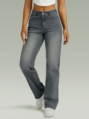 Straight High Waist Wide Leg Jeans