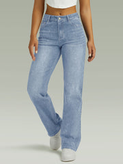 Straight High Waist Wide Leg Jeans