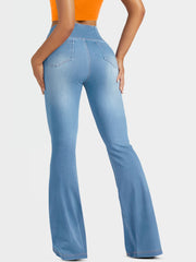 High Waist V-Shaped Denim Pants