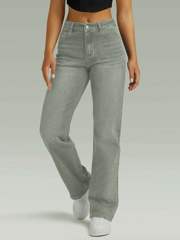 Straight High Waist Wide Leg Jeans