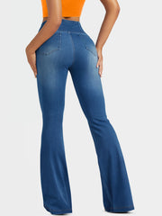 High Waist V-Shaped Denim Pants