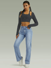 Straight High Waist Wide Leg Jeans