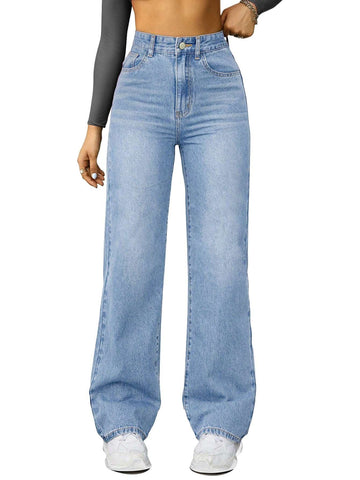 Straight High Waist Wide Leg Jeans