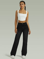 Straight High Waist Wide Leg Jeans