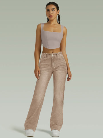 Straight High Waist Wide Leg Jeans