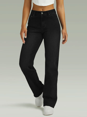 Straight High Waist Wide Leg Jeans