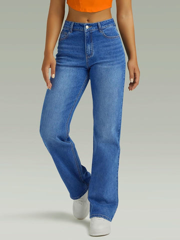 Straight High Waist Wide Leg Jeans