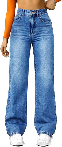 Straight High Waist Wide Leg Jeans
