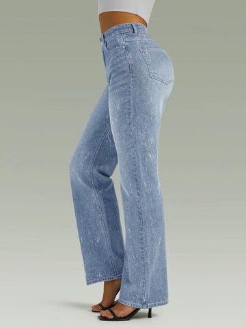 Straight High Waist Wide Leg Jeans