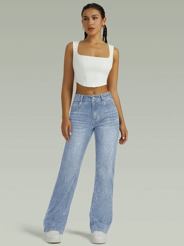 Straight High Waist Wide Leg Jeans